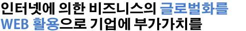 인터넷에 의한 비즈니스의 글로벌화를 WEB,활용으로 기업에 부가가치를